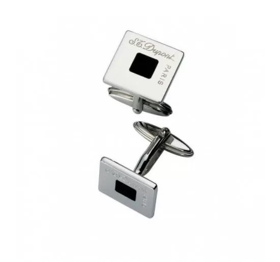 S.T. Dupont Metropolitan Palladium and Black Laque Cufflinks 05185N S.T. Dupont Metropolitan Palladium and Black Laque Cufflinks 05185N
