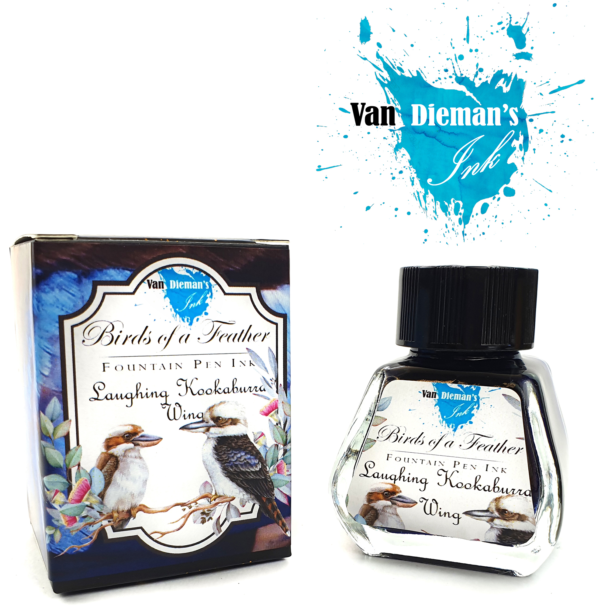 Van Dieman's Birds Of A Feather - Laughing Kookaburra Wing 30ml Ink Bottle Van Dieman's Birds Of A Feather - Laughing Kookaburra Wing 30ml Ink Bottle