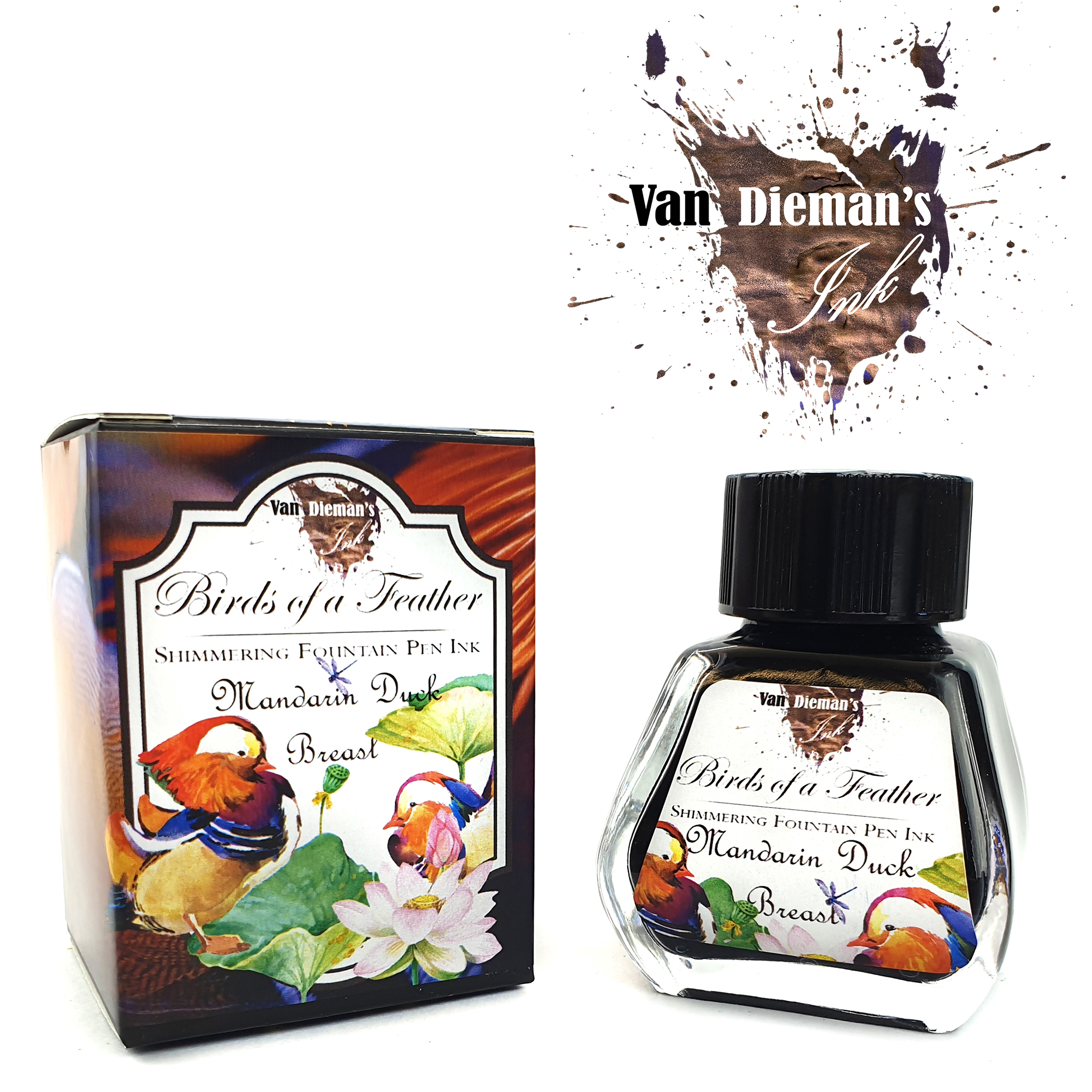 Van Dieman's Birds Of A Feather - Mandarin Duck Breast Shimmering 30ml Ink Bottle Van Dieman's Birds Of A Feather - Mandarin Duck Breast Shimmering 30ml Ink Bottle