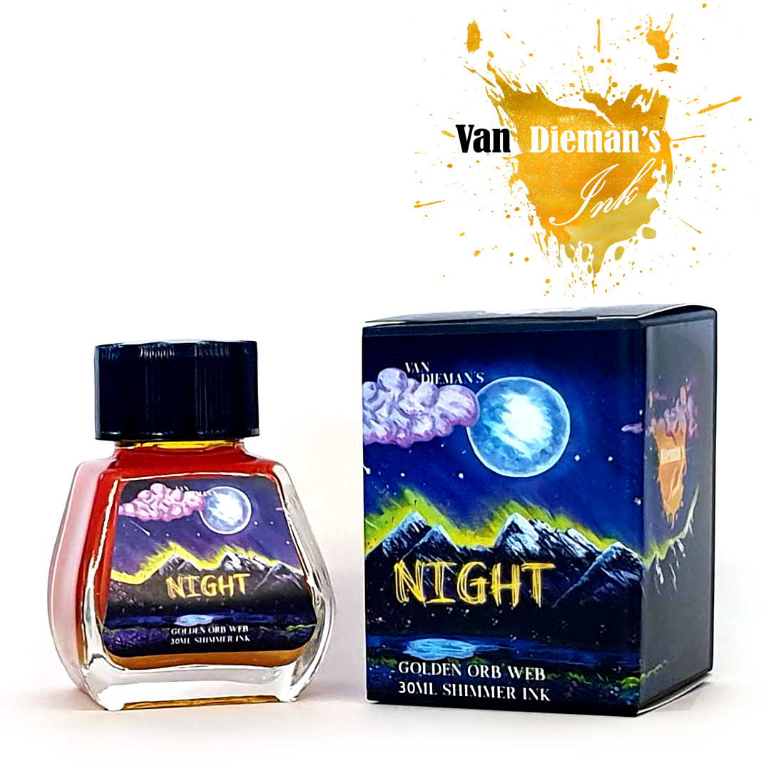 Van Dieman's Night - Golden Orb Web Shimmering 30ml Ink Bottle Van Dieman's Night - Golden Orb Web Shimmering 30ml Ink Bottle