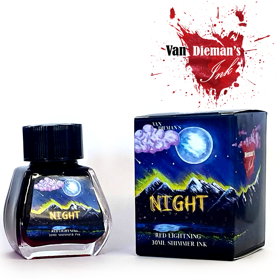 Van Dieman's Night - Red Lightning Shimmering 30ml Ink Bottle Van Dieman's Night - Red Lightning Shimmering 30ml Ink Bottle
