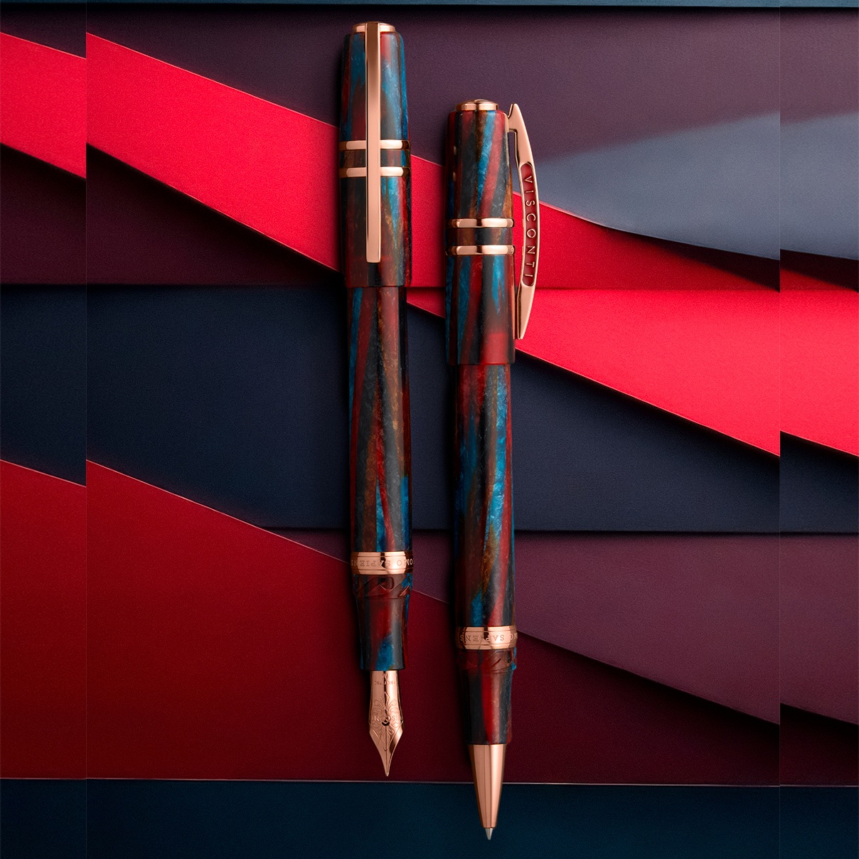 Visconti Homo Sapiens Legacy Blue and Red Celluloid LE Vulpen