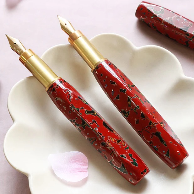 Wancher Densho 6 Facets Tsugaru Aka-age Raden Füllfederhalter