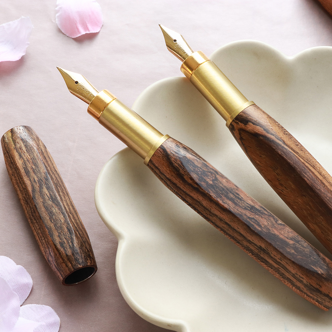 Wancher Densho 6 Facets Tigerwood Fountain Pen Wancher Densho 6 Facets Tigerwood Fountain Pen