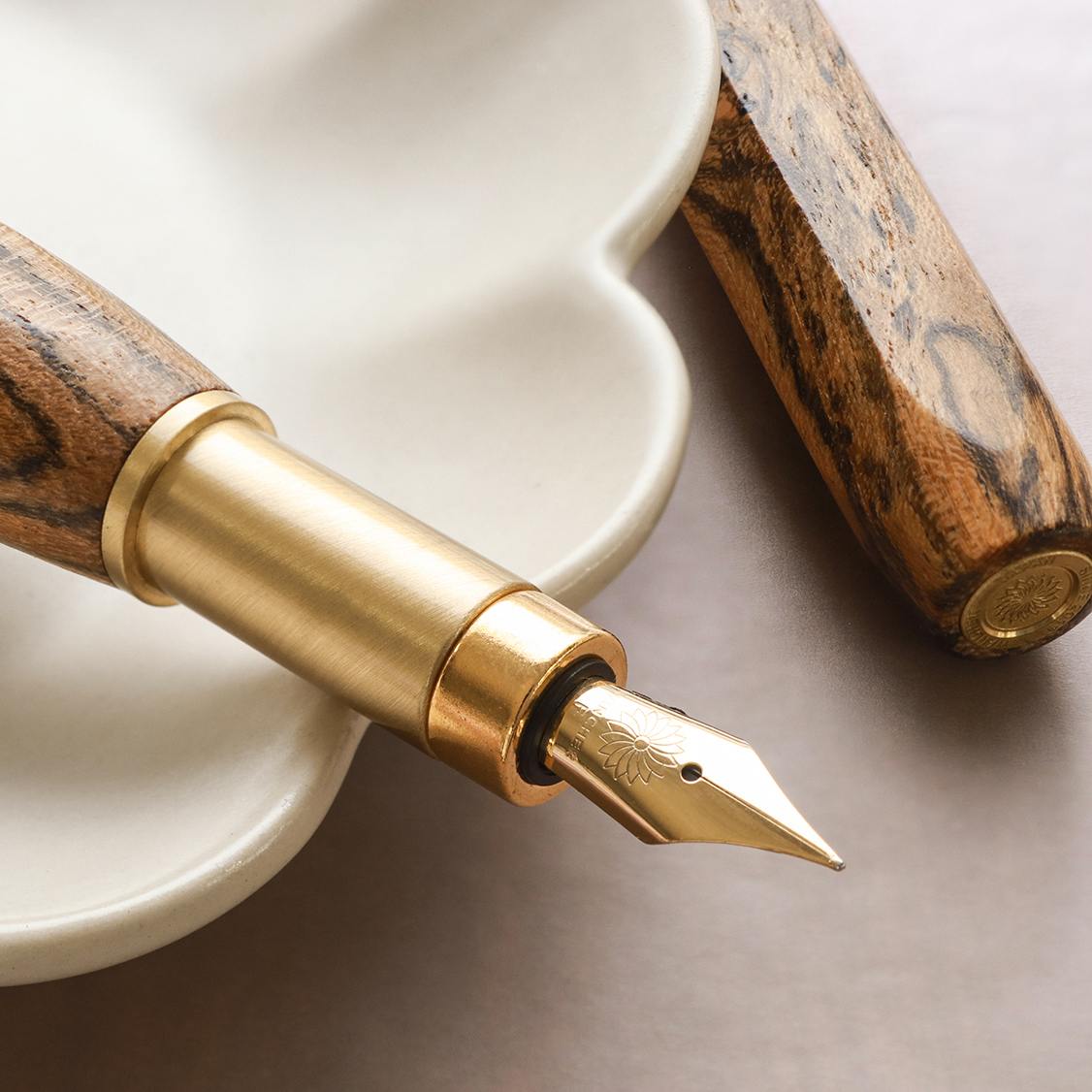 Wancher Densho 6 Facets Tigerwood Fountain Pen Wancher Densho 6 Facets Tigerwood Fountain Pen