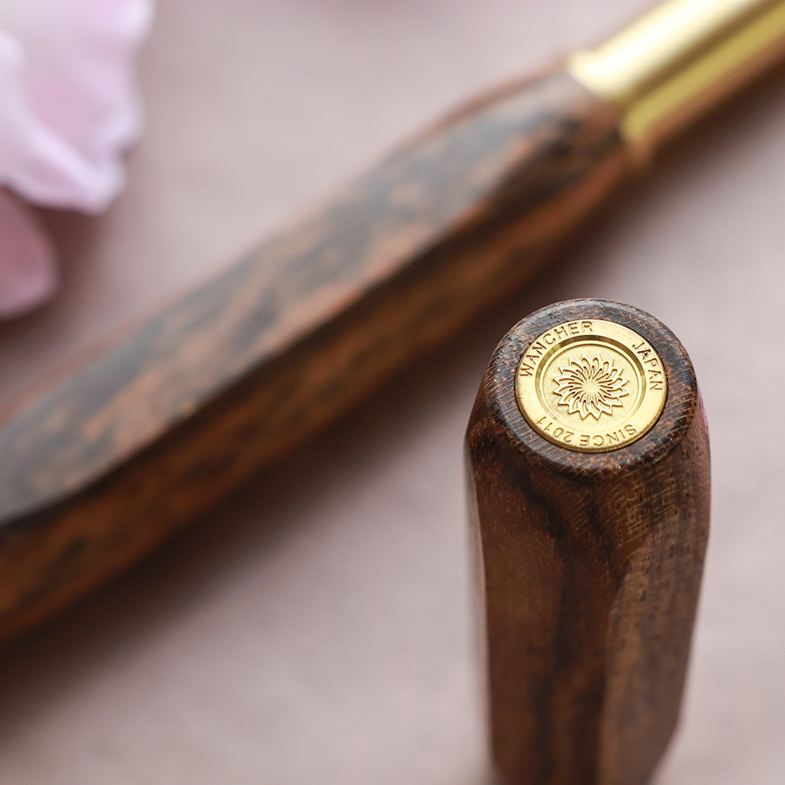 Wancher Densho 6 Facets Tigerwood Fountain Pen Wancher Densho 6 Facets Tigerwood Fountain Pen