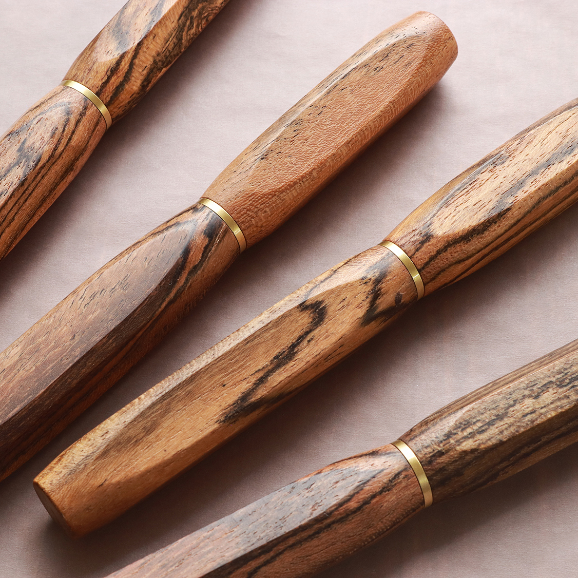 Wancher Densho 6 Facets Tigerwood Fountain Pen Wancher Densho 6 Facets Tigerwood Fountain Pen