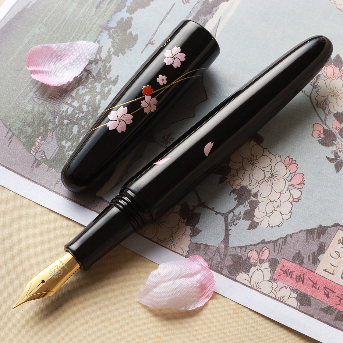 Wancher Dream Pen Echizen Urushi Sakura Zukiyo Fountain Pen Wancher Dream Pen Echizen Urushi Sakura Zukiyo Fountain Pen