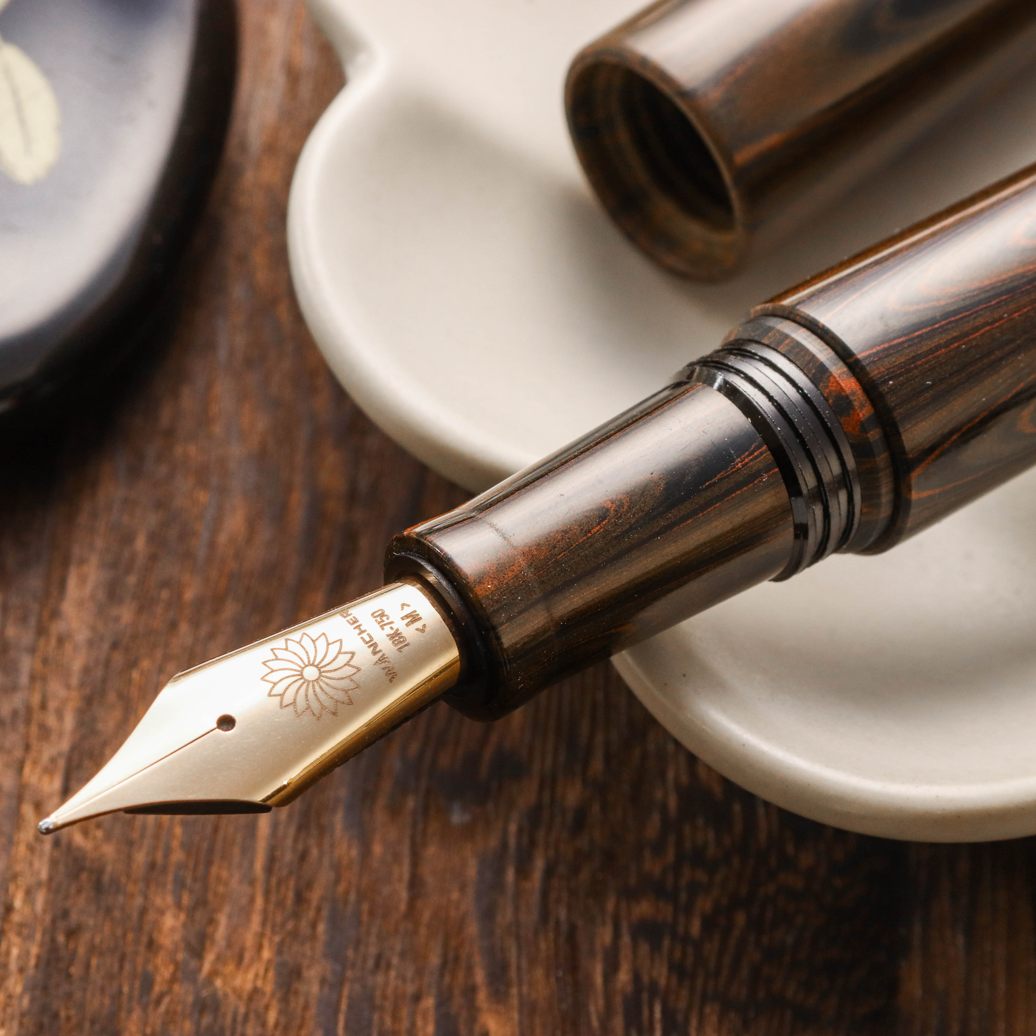 Wancher Dream Pen True Ebonite Marble Brown Fountain Pen Wancher Dream Pen True Ebonite Marble Brown Fountain Pen