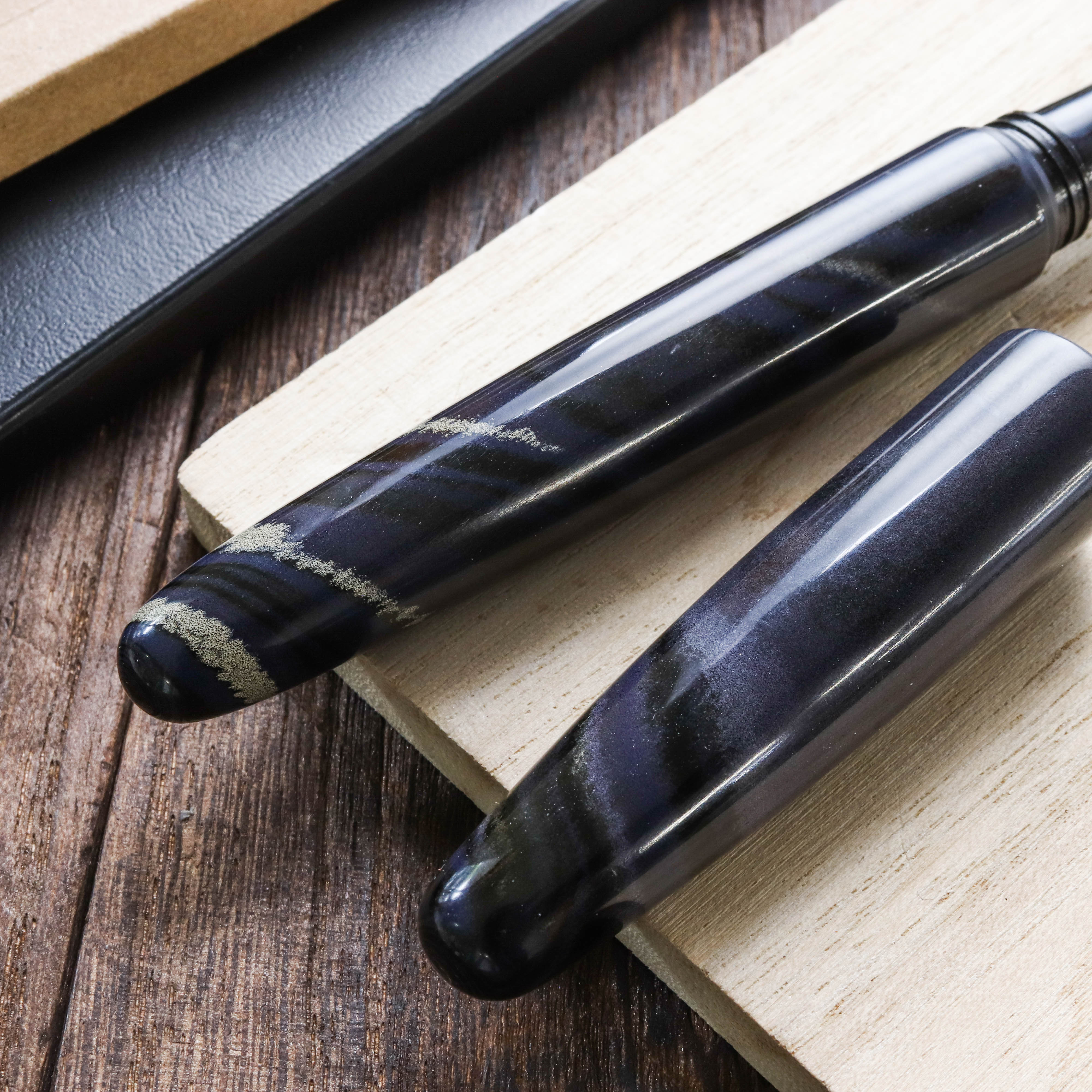 Wancher Dream Pen True Ebonite Marble Purple Gray Plumo Estilográfica