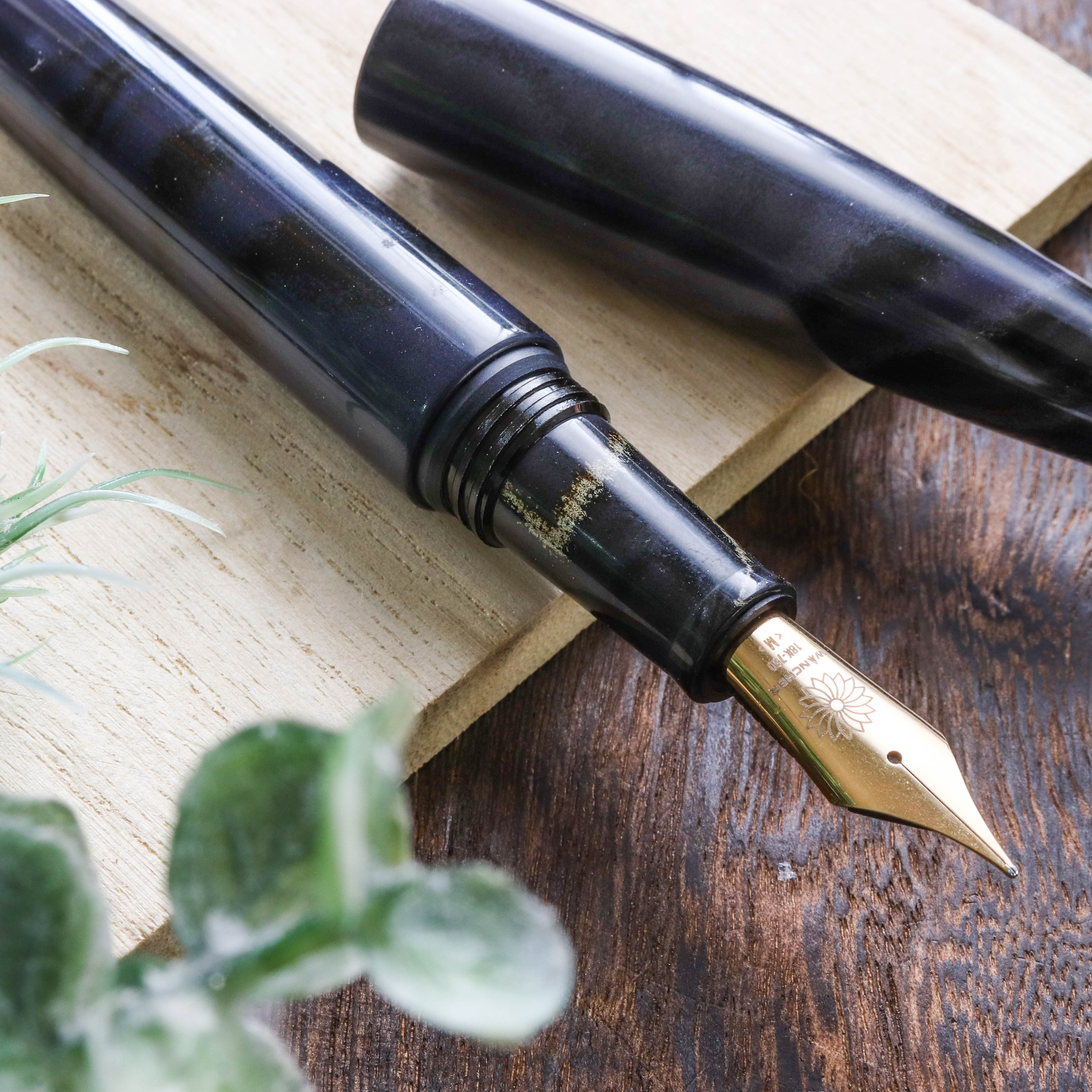 Wancher Dream Pen True Ebonite Marble Purple Gray Plumo Estilográfica