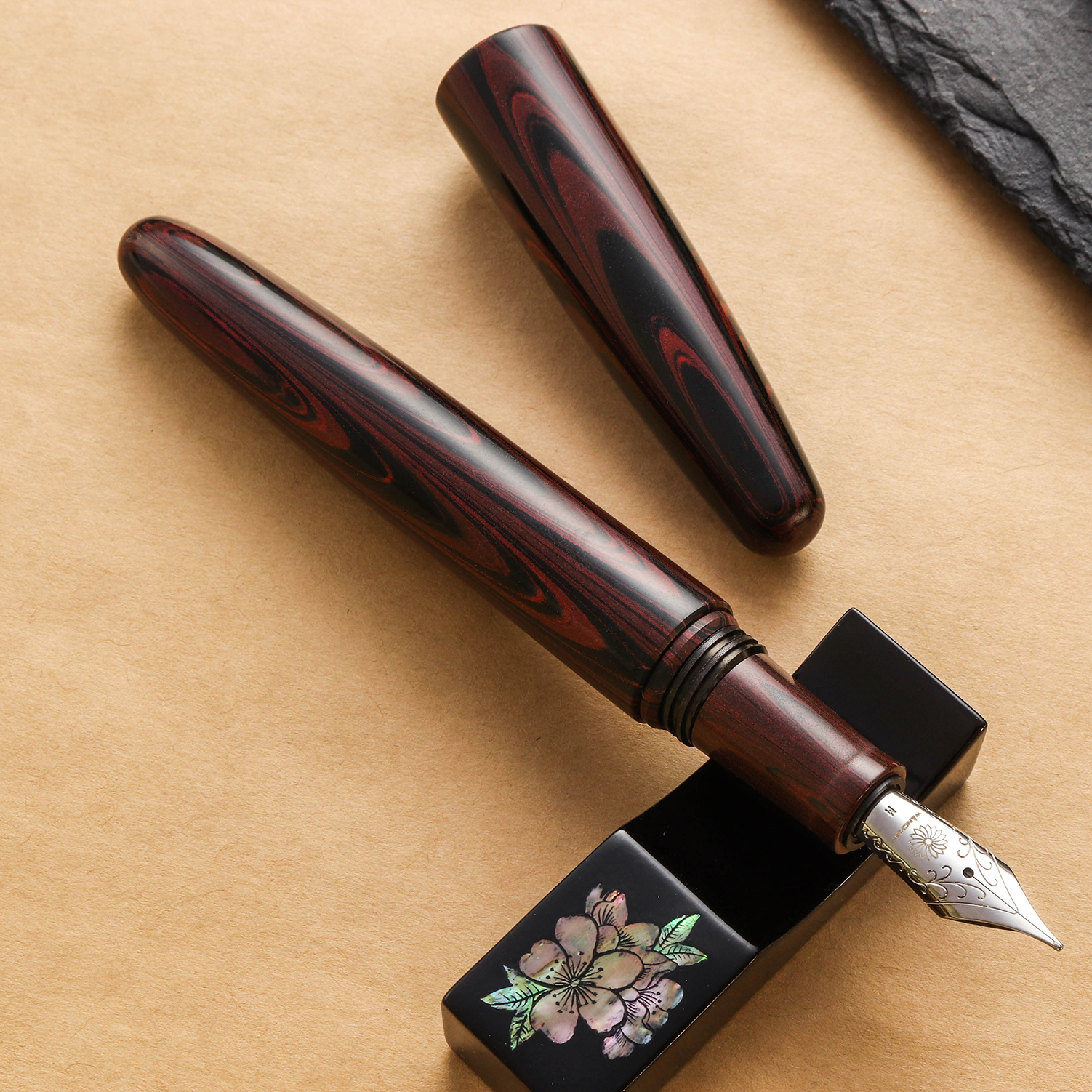 Wancher Dream Pen True Ebonite Marble Red Fountain Pen Wancher Dream Pen True Ebonite Marble Red Fountain Pen
