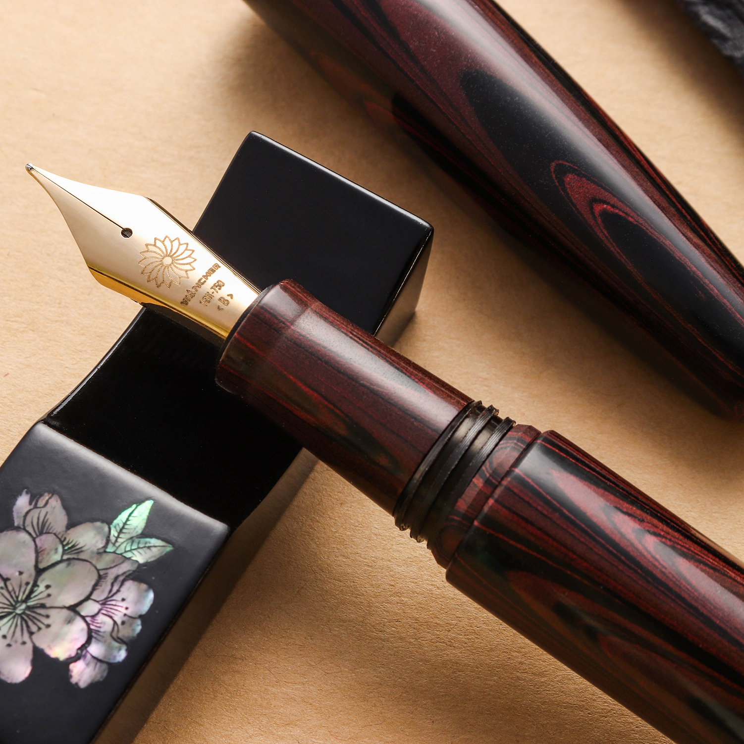 Wancher Dream Pen True Ebonite Marble Red Fountain Pen Wancher Dream Pen True Ebonite Marble Red Fountain Pen