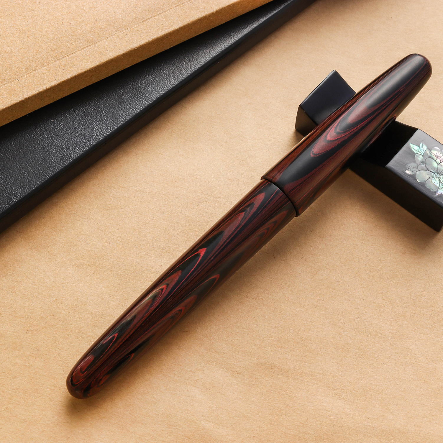 Wancher Dream Pen True Ebonite Marble Red Fountain Pen Wancher Dream Pen True Ebonite Marble Red Fountain Pen