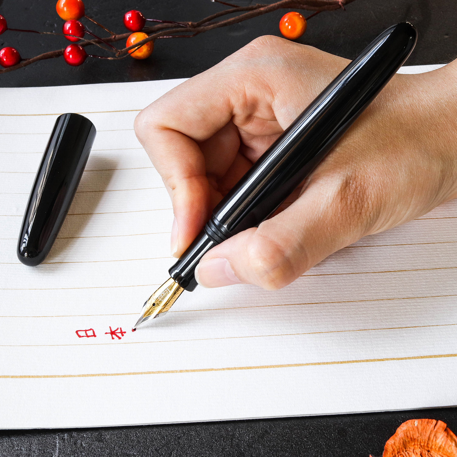 Wancher Dream Pen True Urushi Black ST Reservoarpenna