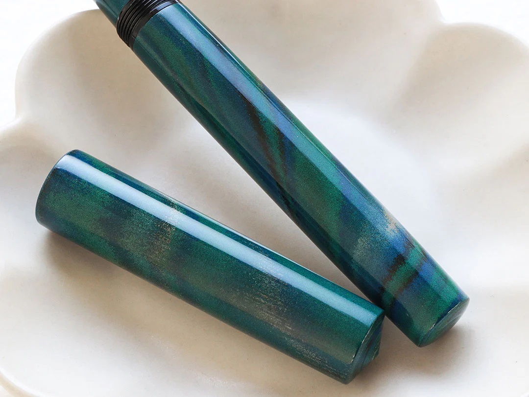 Wancher Mine Ebonite Marble Green Fountain Pen Wancher Mine Ebonite Marble Green Fountain Pen