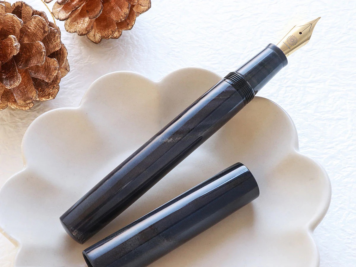 Wancher Mine Ebonite Marble Purple Gray Fountain Pen