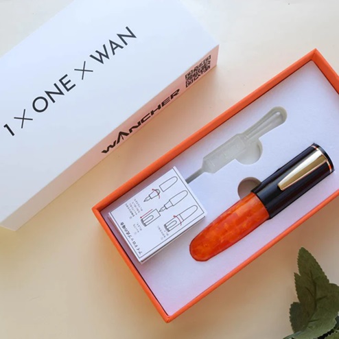 Wancher PoChaCo Black Orange Chocolate GT Eyedropper Fountain Pen Wancher PoChaCo Black Orange Chocolate GT Eyedropper Fountain Pen