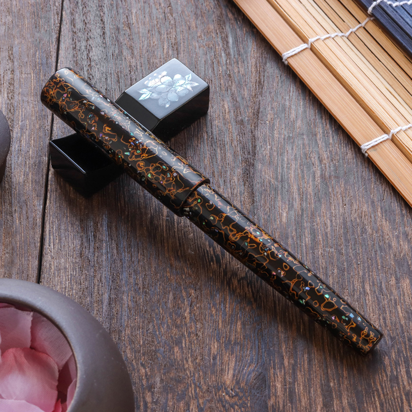 Wancher Sekai Saihi Urushi Kuro-age Raden Plumo Estilográfica