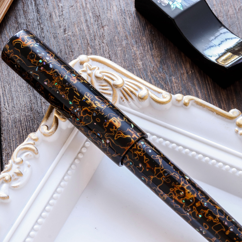 Wancher Sekai Saihi Urushi Kuro-age Raden Plumo Estilográfica