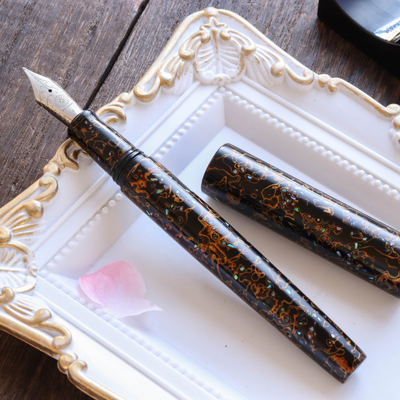 Wancher Sekai Saihi Urushi Kuro-age Raden Plumo Estilográfica