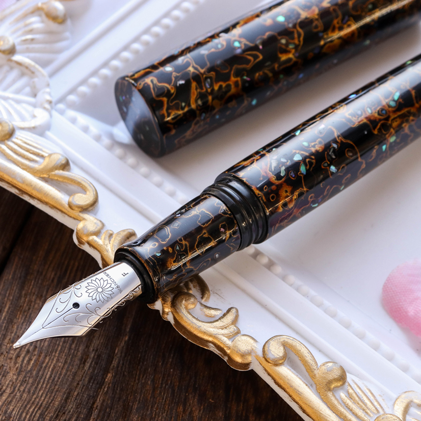 Wancher Sekai Saihi Urushi Kuro-age Raden Plumo Estilográfica