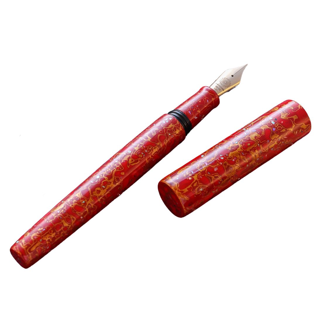 Wancher Sekai Saihi Urushi Aka-age Raden Fountain Pen