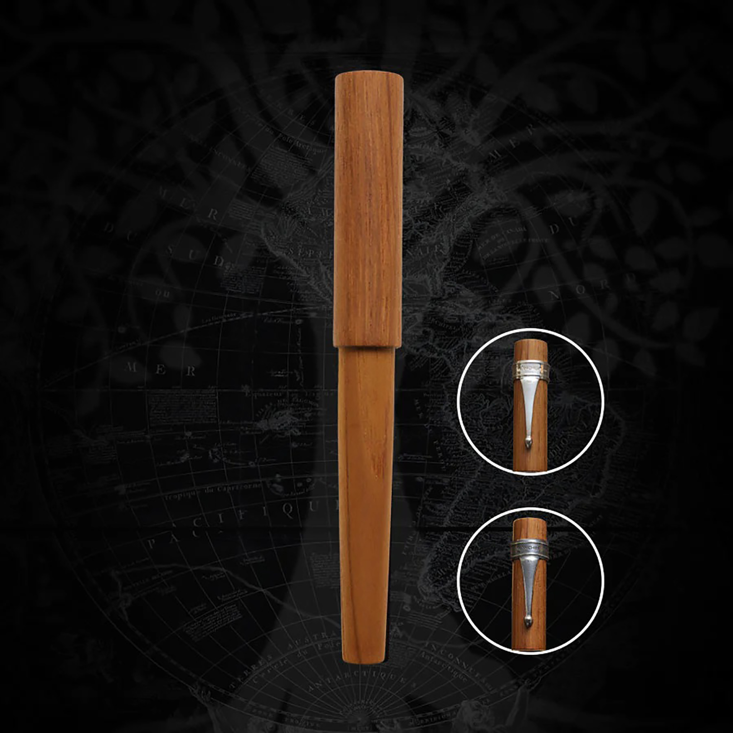 Wancher Sekai World Tree Teak Wood Fountain Pen Wancher Sekai World Tree Teak Wood Fountain Pen