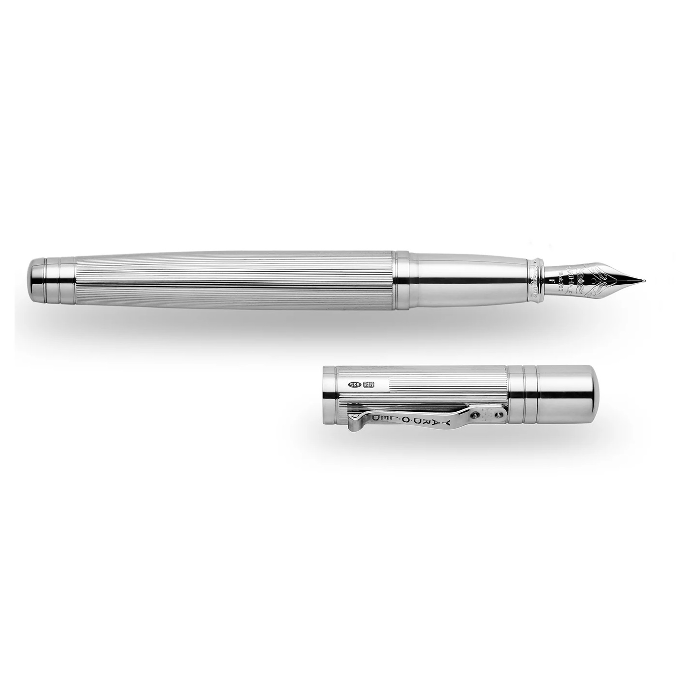 Yard O Led The Pinstripe 72 Sterling Silver Grand Fountain Pen Yard O Led The Pinstripe 72 Sterling Silver Grand Fountain Pen