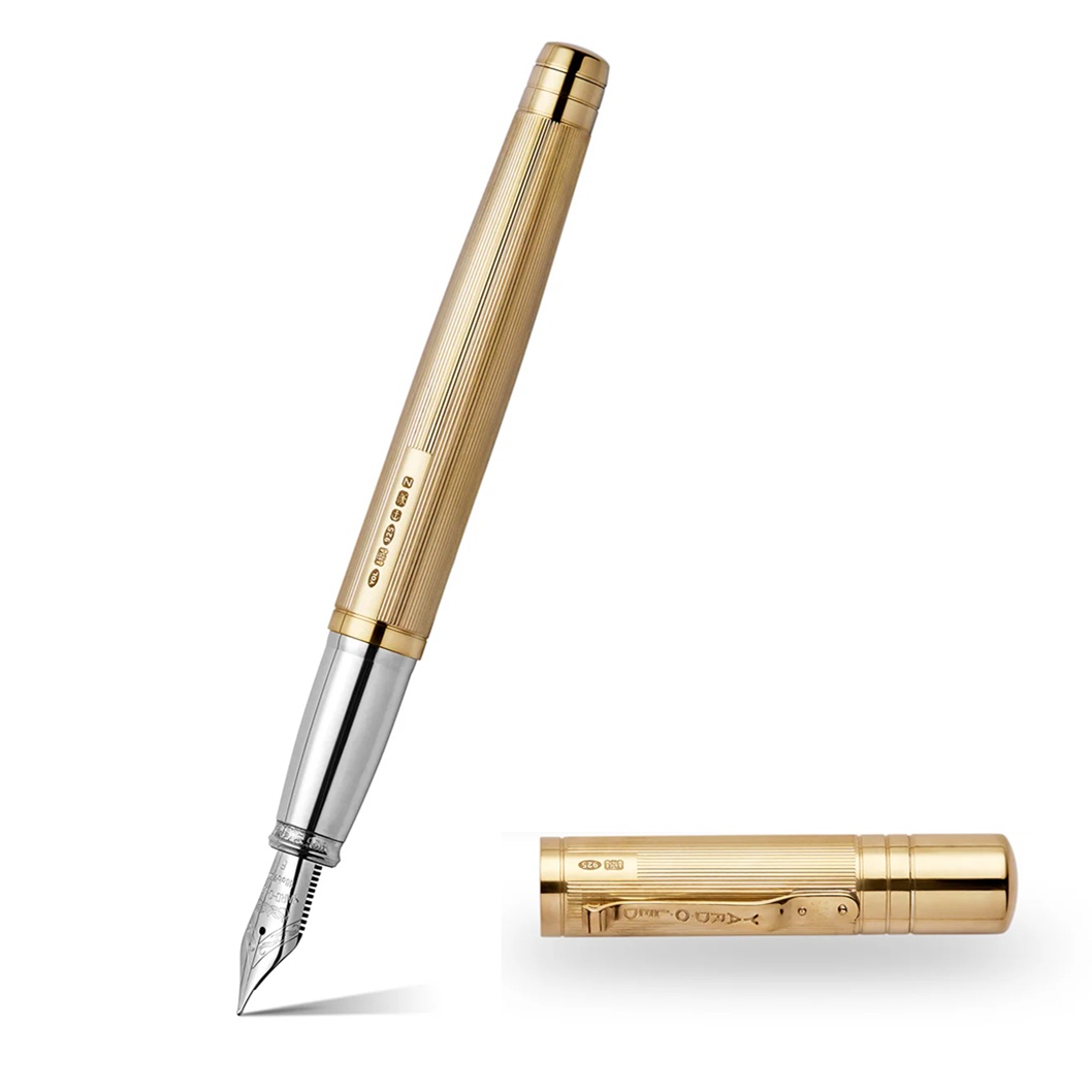 Yard O Led The Pinstripe 72 Vermeil Grand Fountain Pen