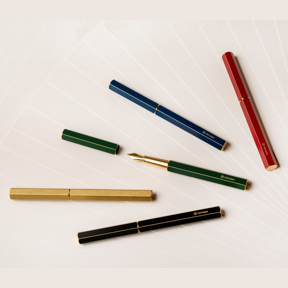 Ystudio Classic Fountain Pen 10th Anniversary Brass Fountain Pen Ystudio Classic Fountain Pen 10th Anniversary Brass Fountain Pen