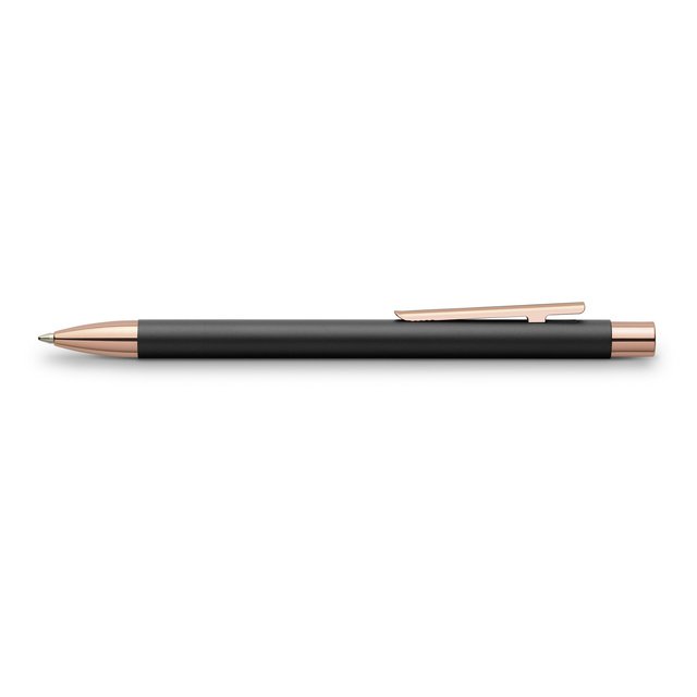 Esferográfica Faber-Castell Neo Slim Preto Ouro Rosa