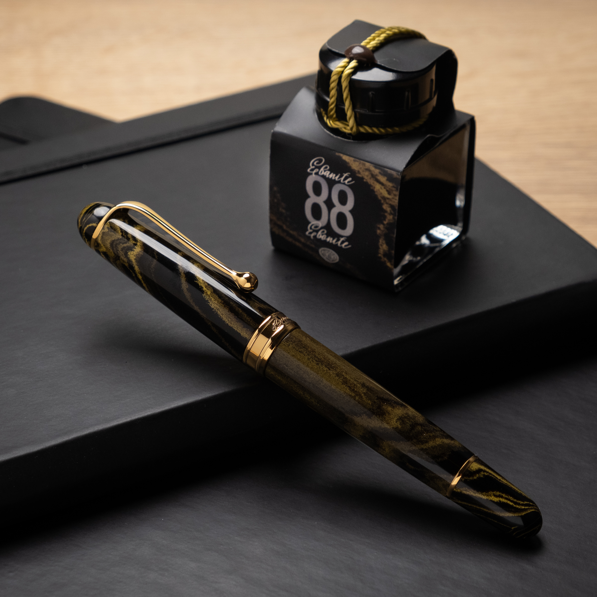 Aurora 88 Ebonite Marbled Yellow GT Fountain Pen
