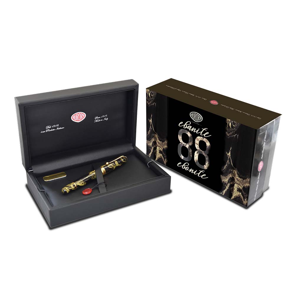 Aurora 88 Ebonite Marbled Yellow GT Fountain Pen