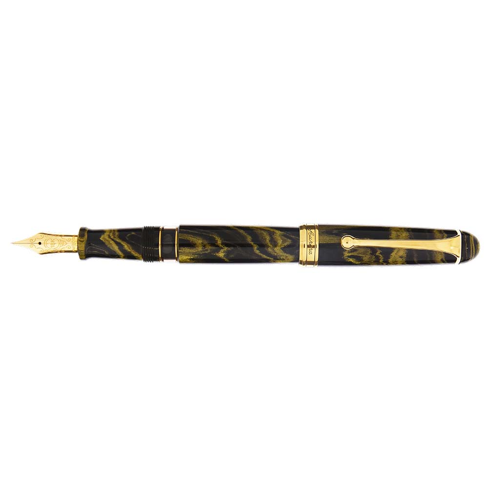Aurora 88 Ebonite Marbled Yellow GT Fountain Pen