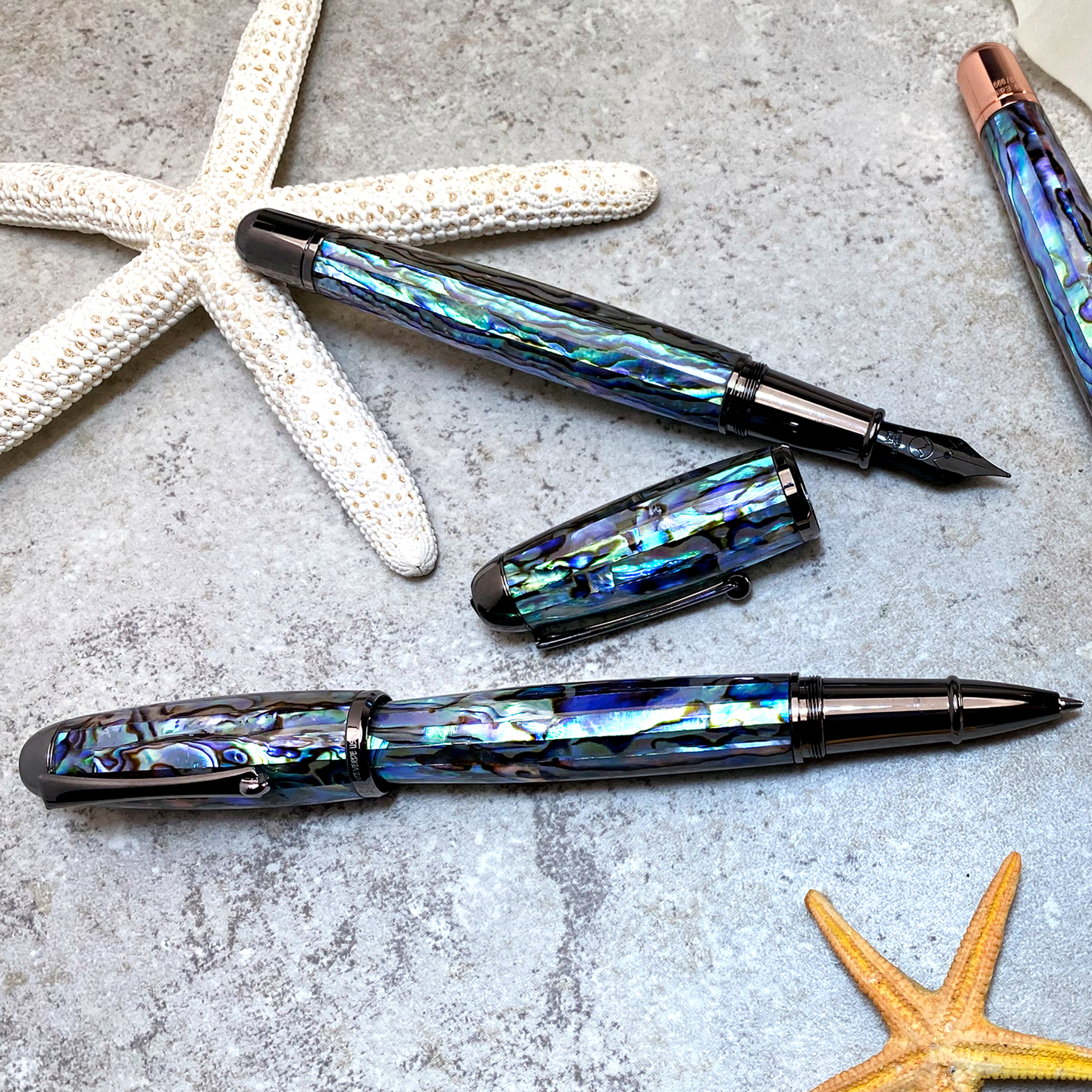 Monteverde Super Mega Abalone & Rose Gold Fountain Pen Monteverde Super Mega Abalone & Rose Gold Fountain Pen