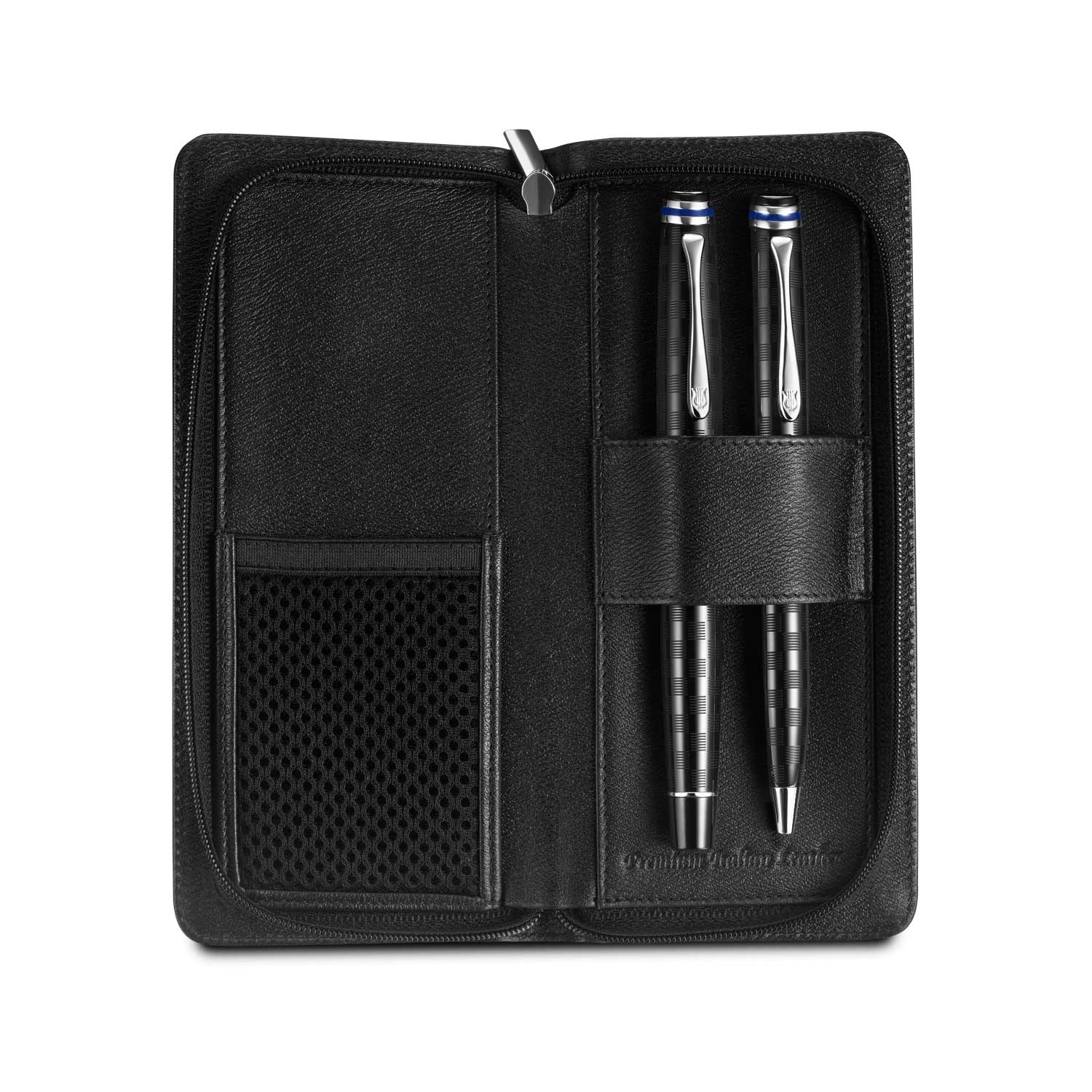 Lapis Bard Belgravia Black Zippered Pen Pouch (Double) Lapis Bard Belgravia Black Zippered Pen Pouch (Double)