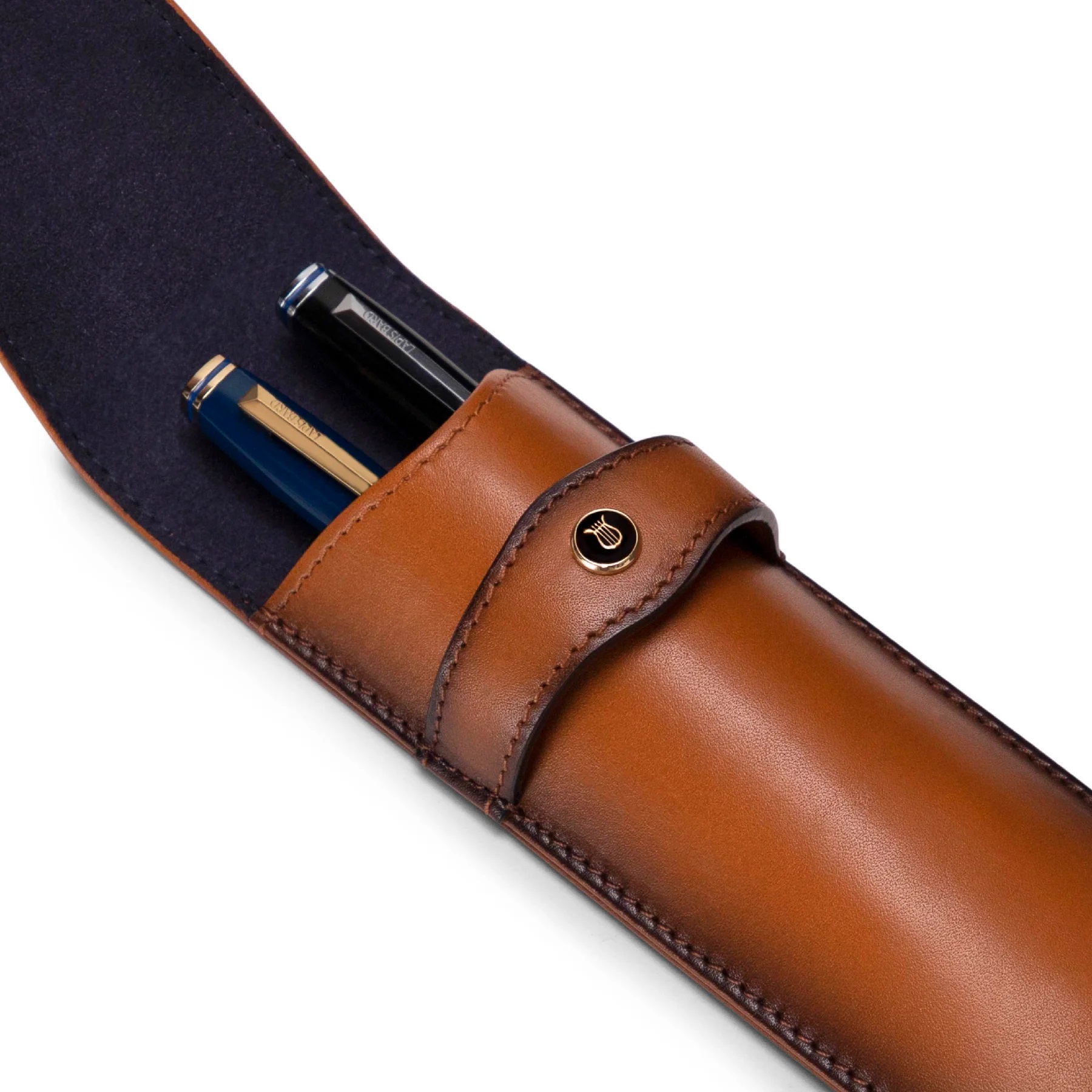 Lapis Bard Classic Brown Pen Pouch (Double)