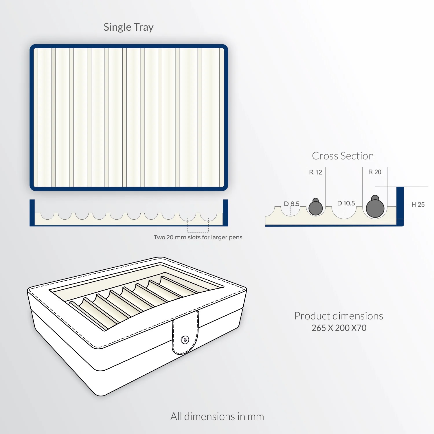 Etui na długopisy Lapis Bard Hemingway Navy Blue (10 długopisów)