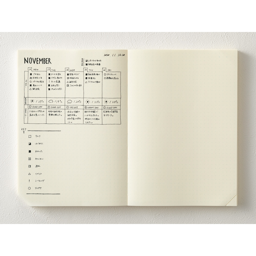 Midori MD Paper Journal A5 Codes 1D/1P Dot Grid Notebook Midori MD Paper Journal A5 Codes 1D/1P Dot Grid Notebook