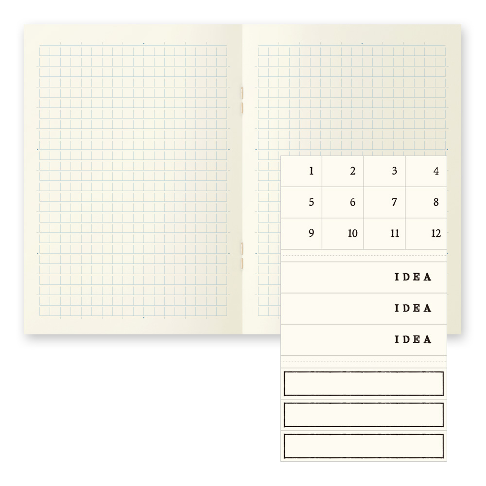 Midori MD Papier A6 Raster Notizbuch Light (3er-Pack)