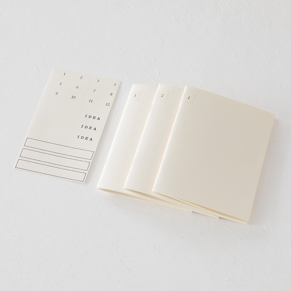 Midori MD Papier A6 Raster Notizbuch Light (3er-Pack)