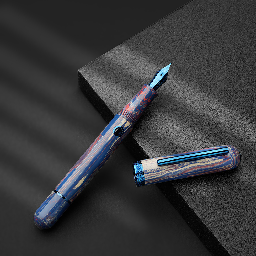 筆記具 Nahvalur Nautilus Aqua Regia Blue BB Nahvalur Nautilus Maylandia Blue Ebonite Fountain Pen | Nahvalur