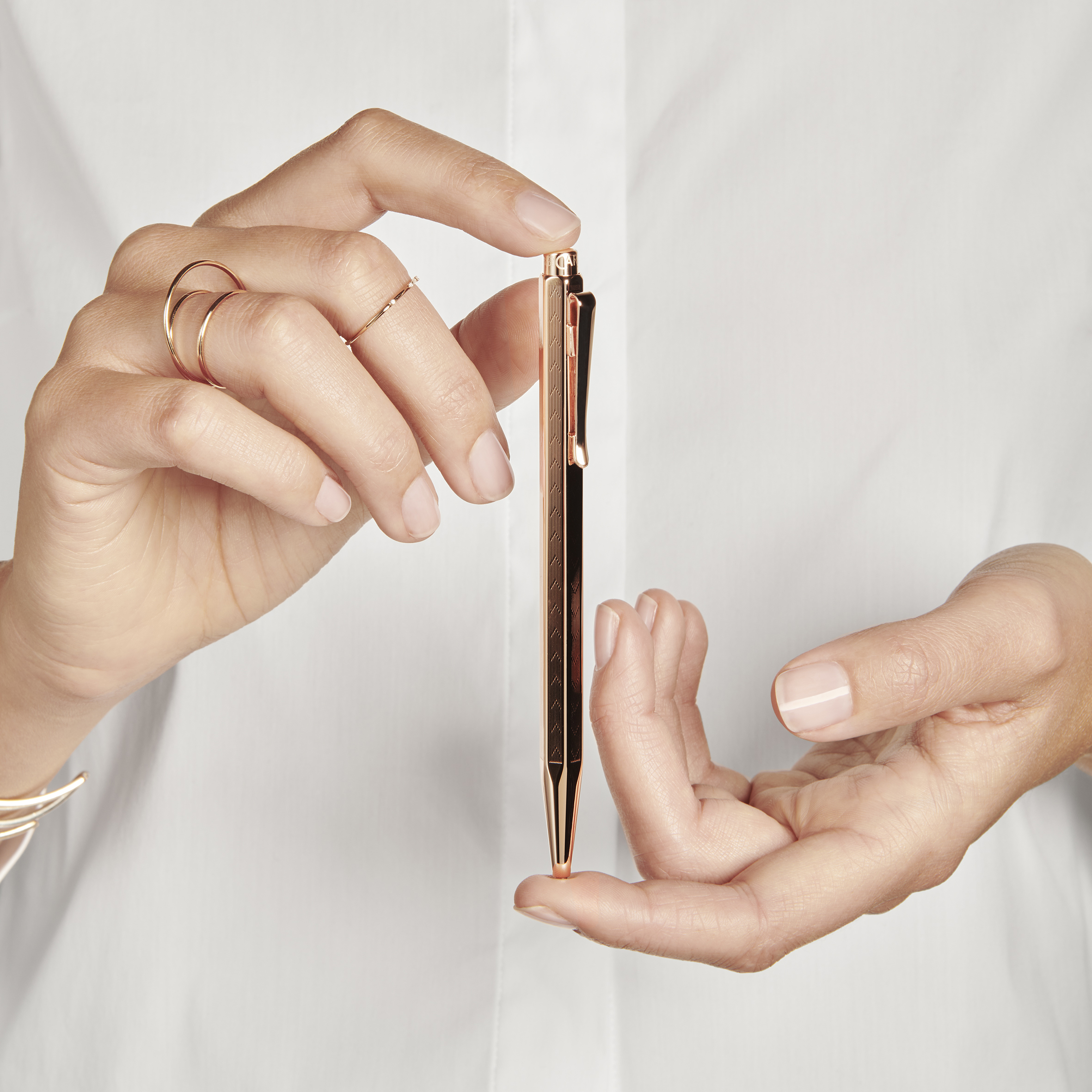 Caran d'Ache Ecridor Chevron Rose Gold Ballpoint Caran d'Ache Ecridor Chevron Rose Gold Ballpoint