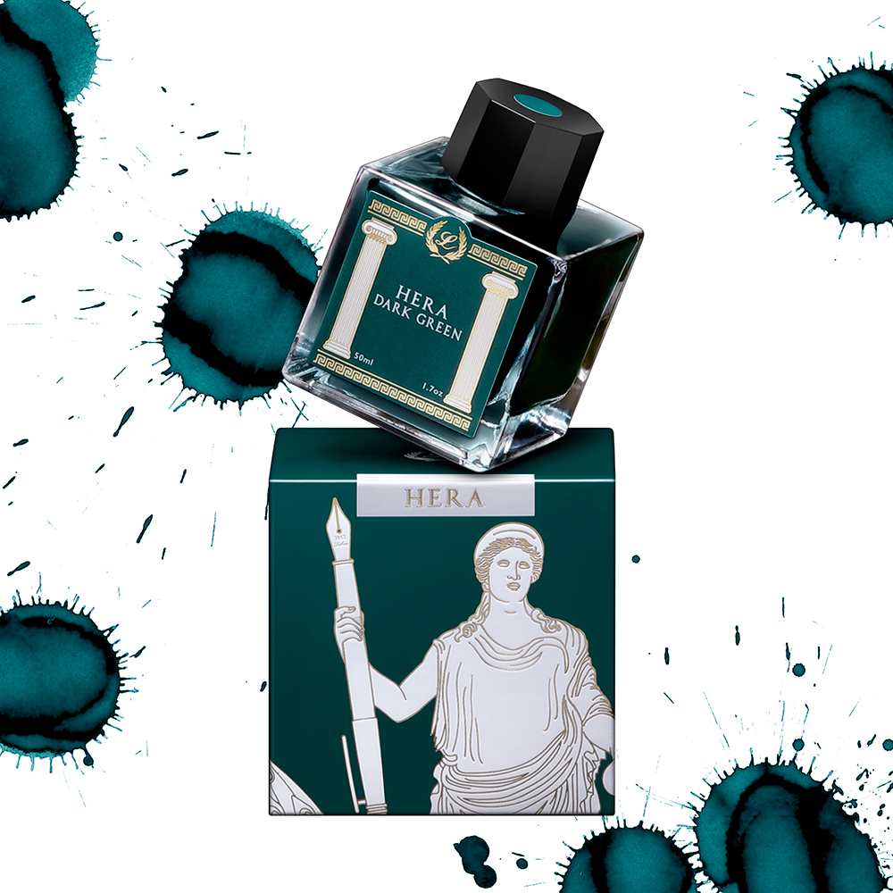 Laban Greek Mythology II Hera Dark Green Ink - 50ml Ink Bottle Laban Greek Mythology II Hera Dark Green Ink - 50ml Ink Bottle