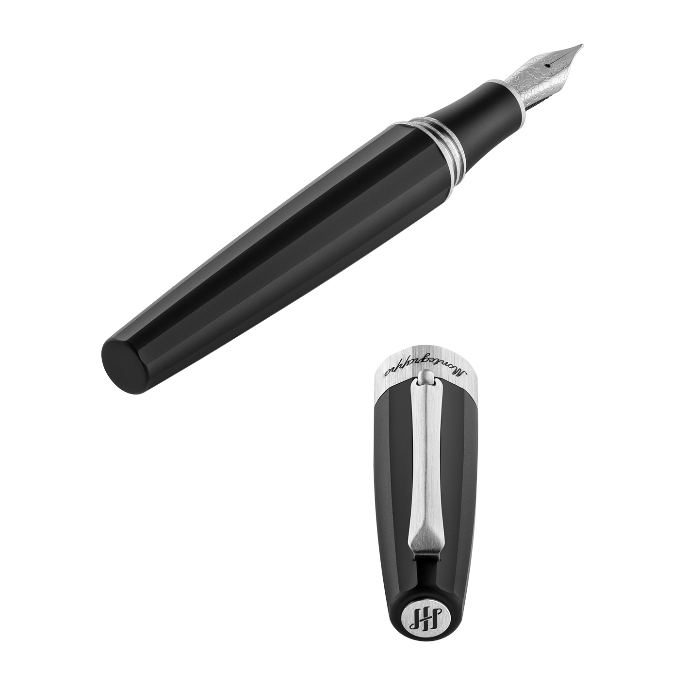 Montegrappa Magnifica Black Satin Stainless Steel Ballpoint Montegrappa Magnifica Black Satin Stainless Steel Ballpoint