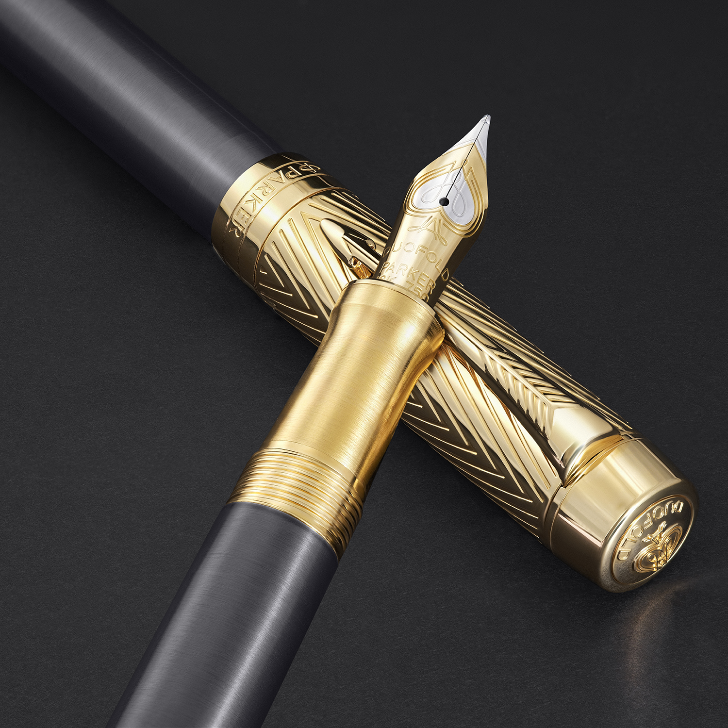 Parker Duofold Centennial Pioneers Collection Arrow Grey Lacquer GT Fountain pen Parker Duofold Centennial Pioneers Collection Arrow Grey Lacquer GT Fountain pen